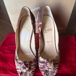 Christian Louboutin Brown Stiletto Heels with Elegant Design